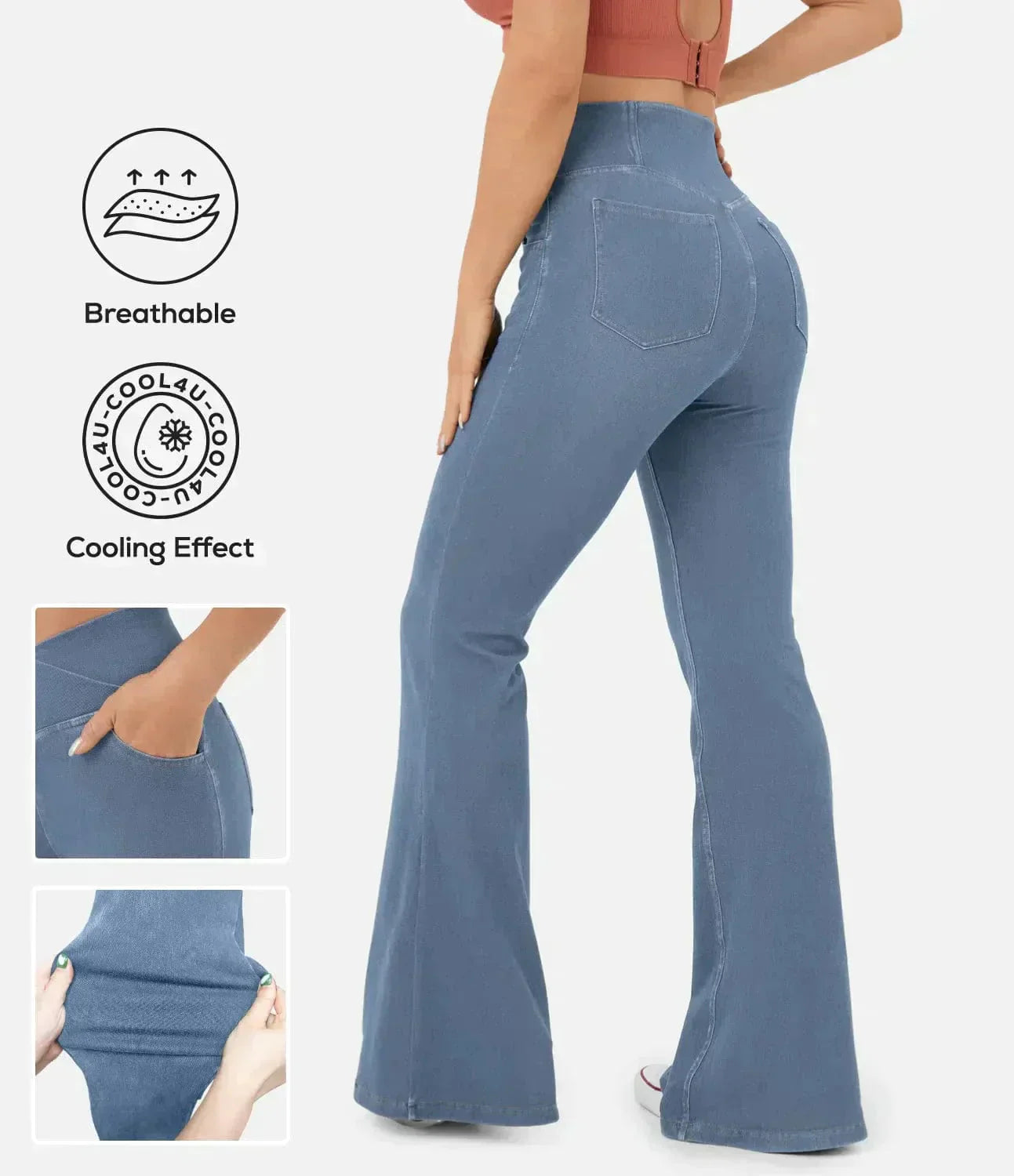 Découvrez le Jean Large à Taille Haute Stylisé Camille