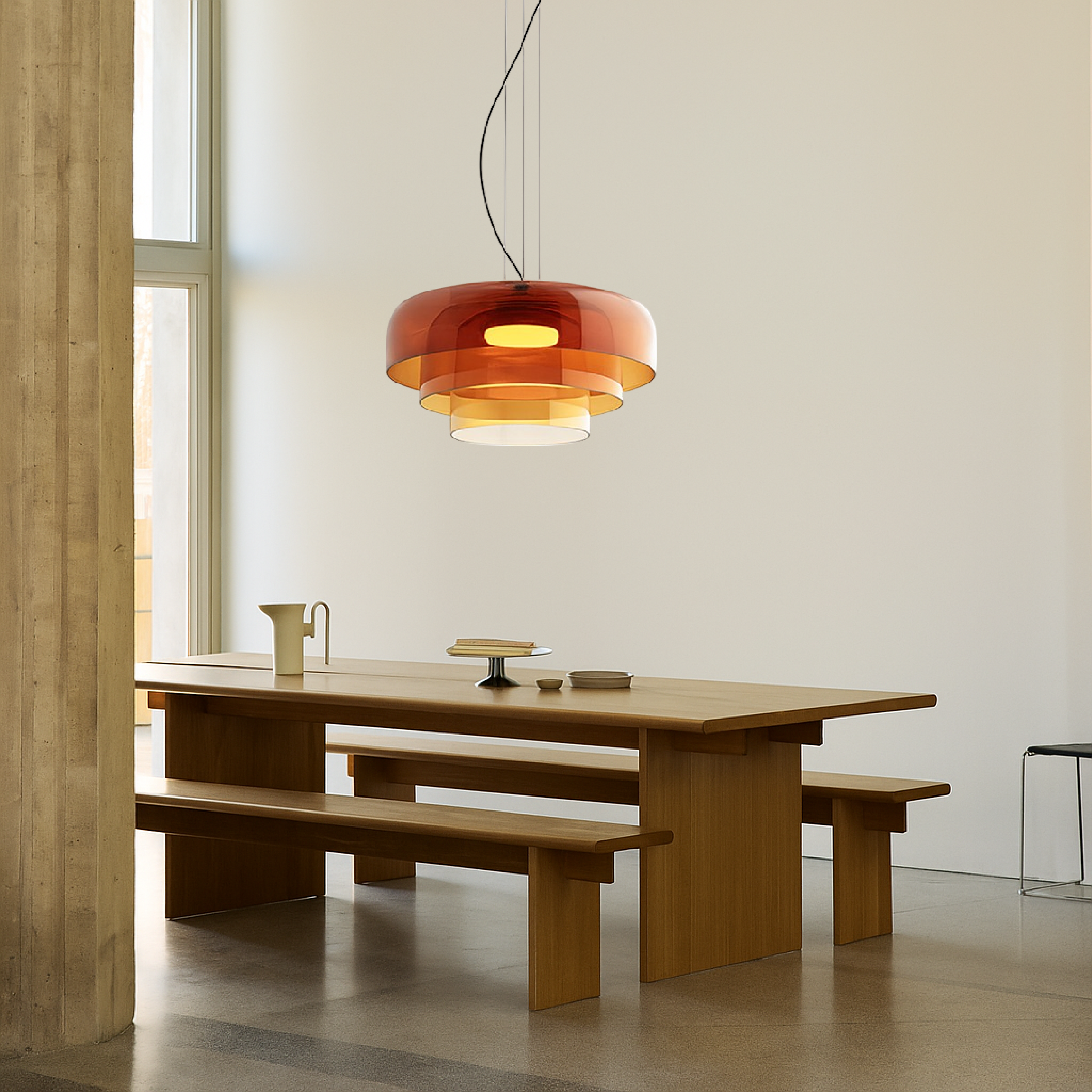 Lampada a sospensione in vetro