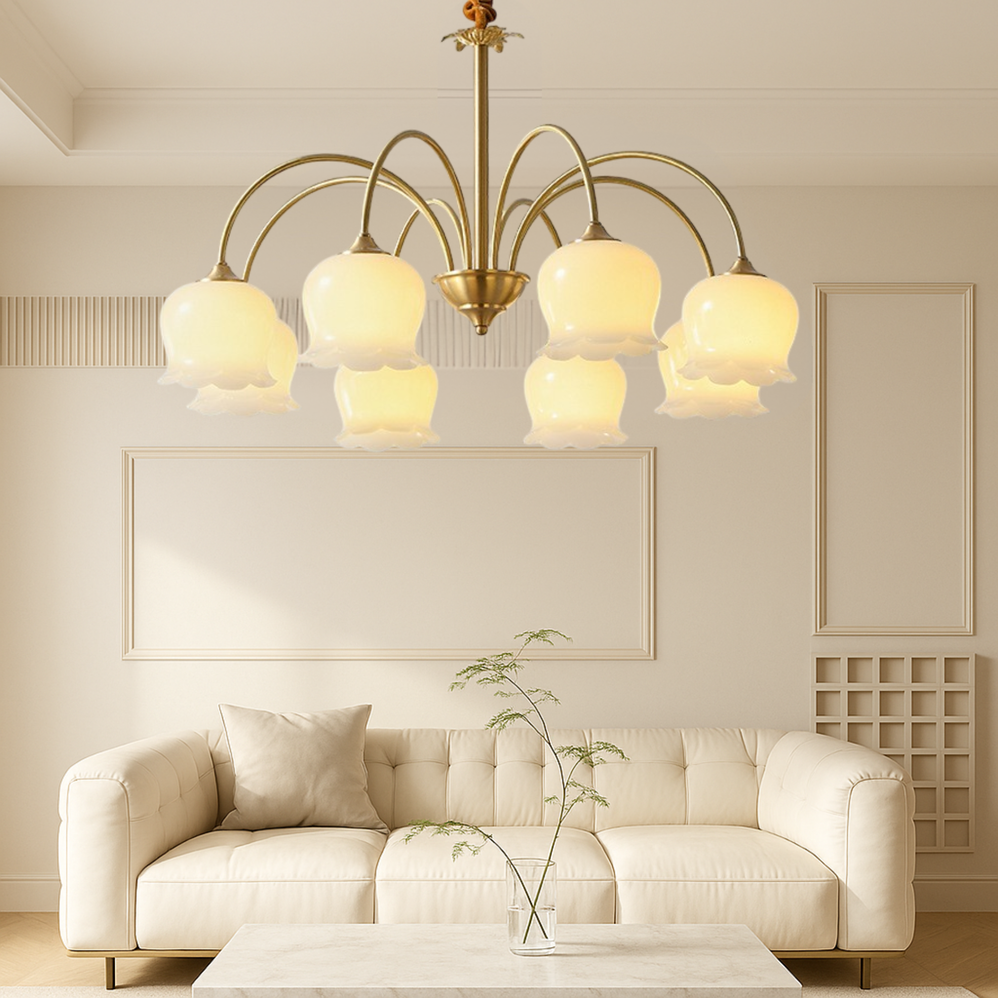 Lampadario in rame francese