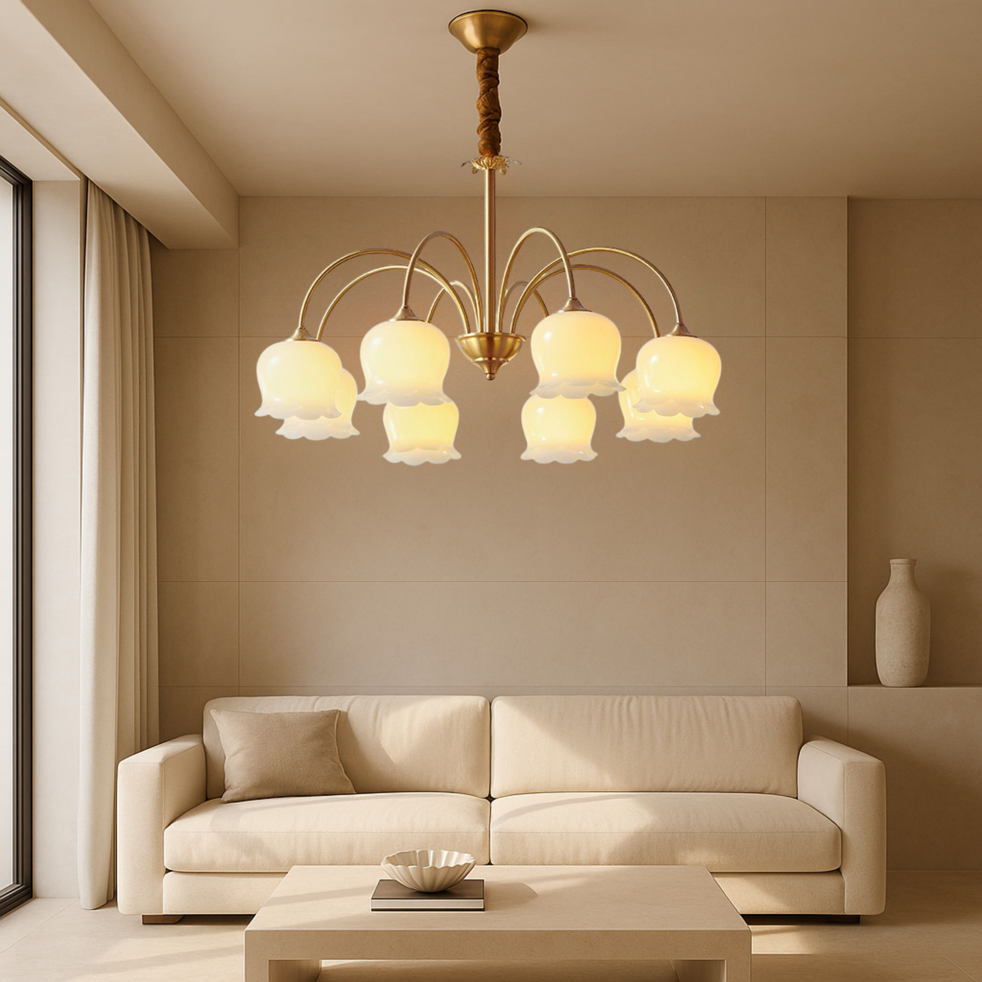 Lampadario in rame francese
