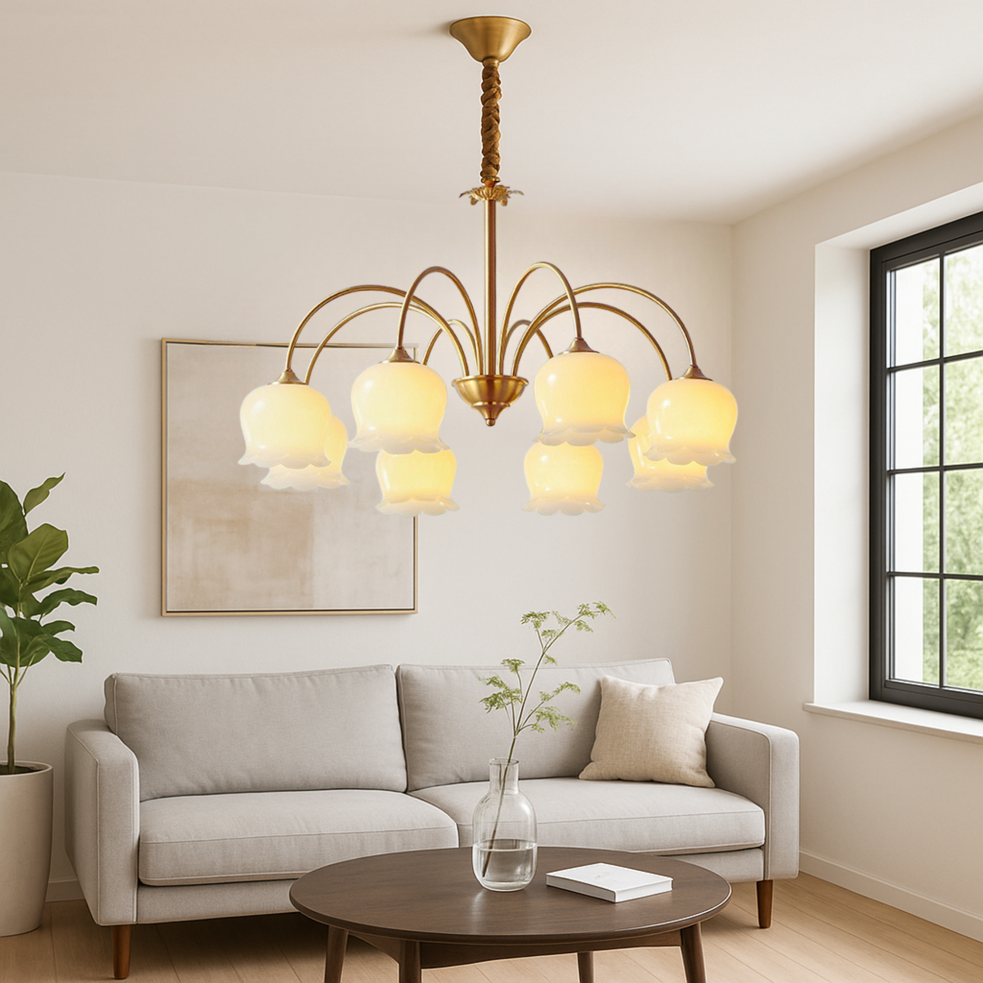 Lampadario in rame francese