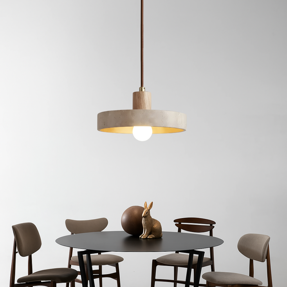 Lampada a sospensione Bauhaus in travertino