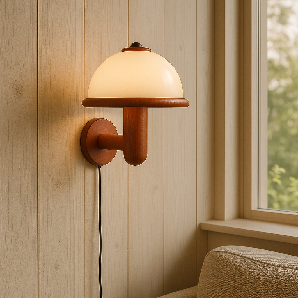 Lampada da parete a forma di fungo