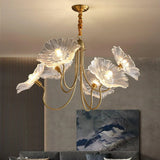 Lampadario a foglie di vetro Lotus