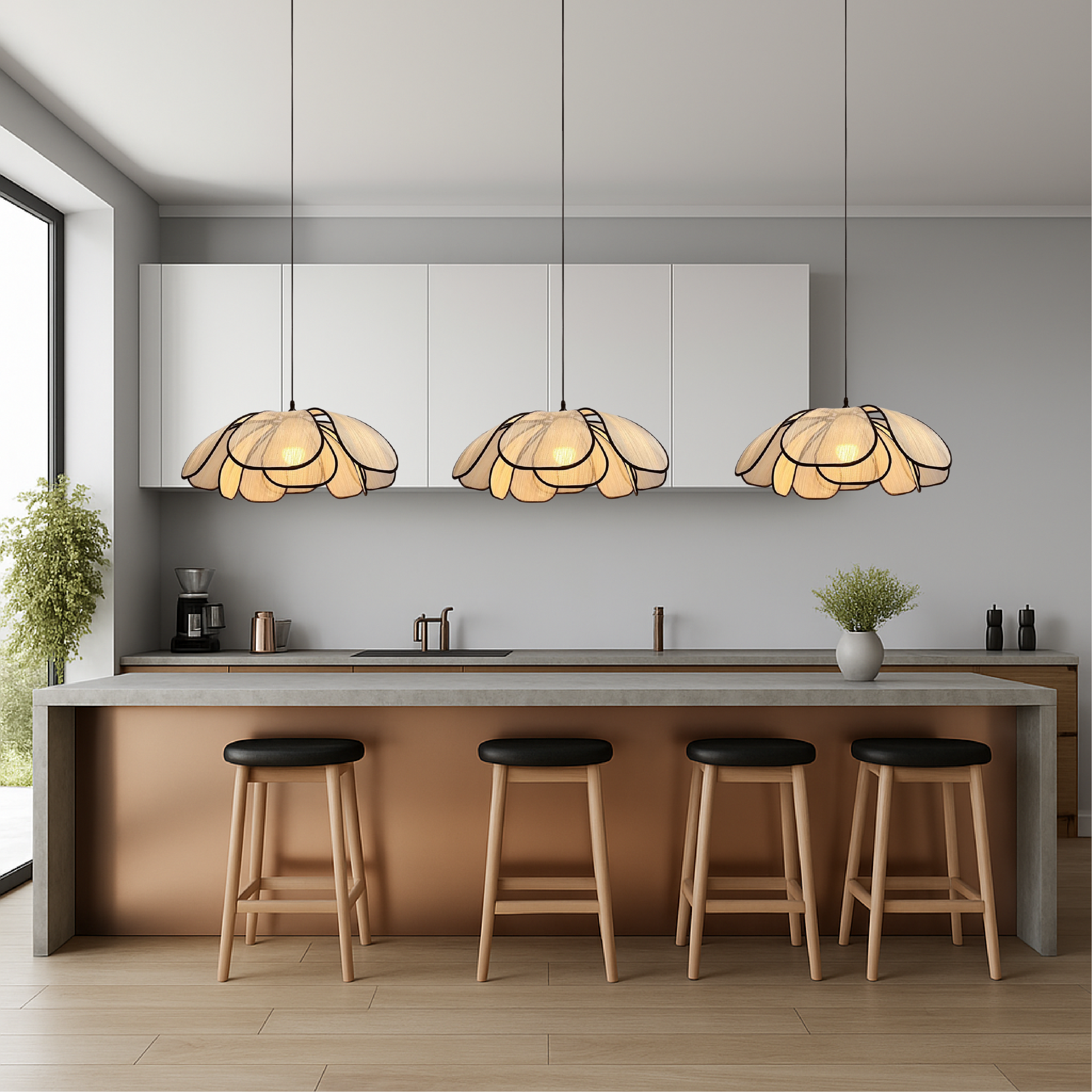 Ciondolo a forma di fiore in legno