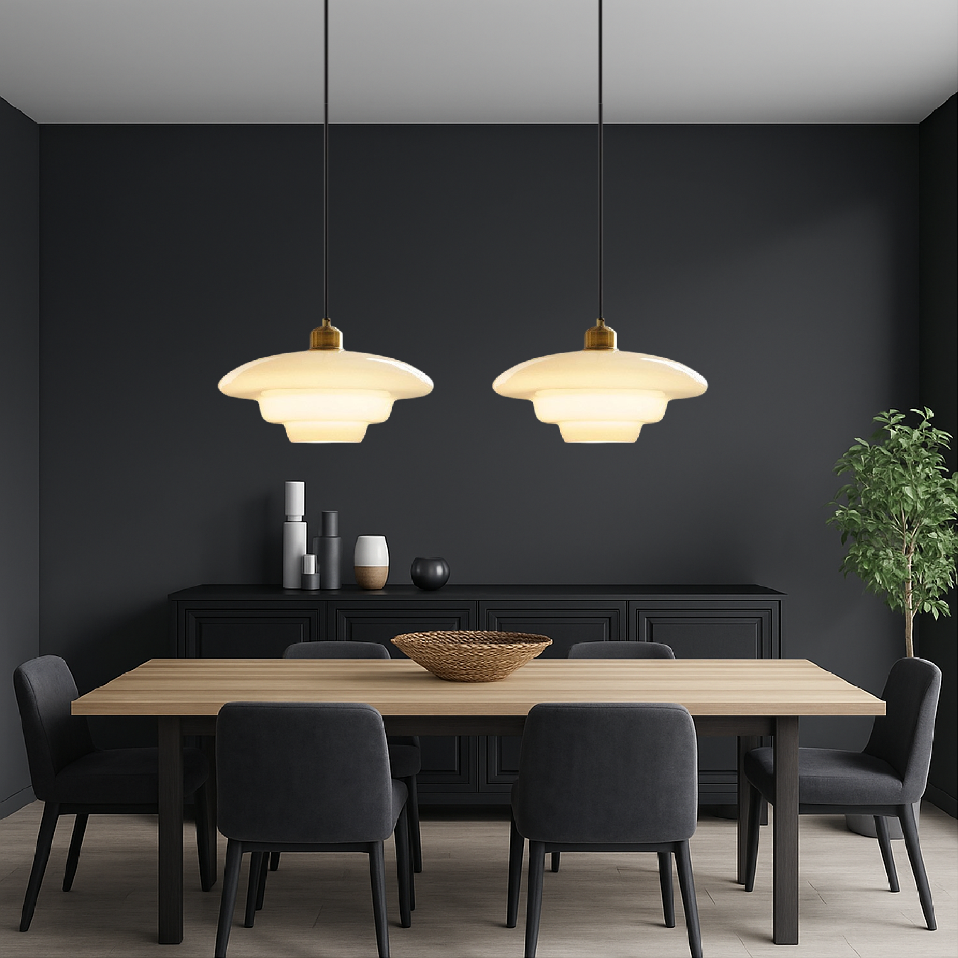 Lampada a sospensione in vetro bianco latte