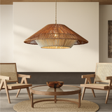 Lampada a sospensione in bambù intrecciato