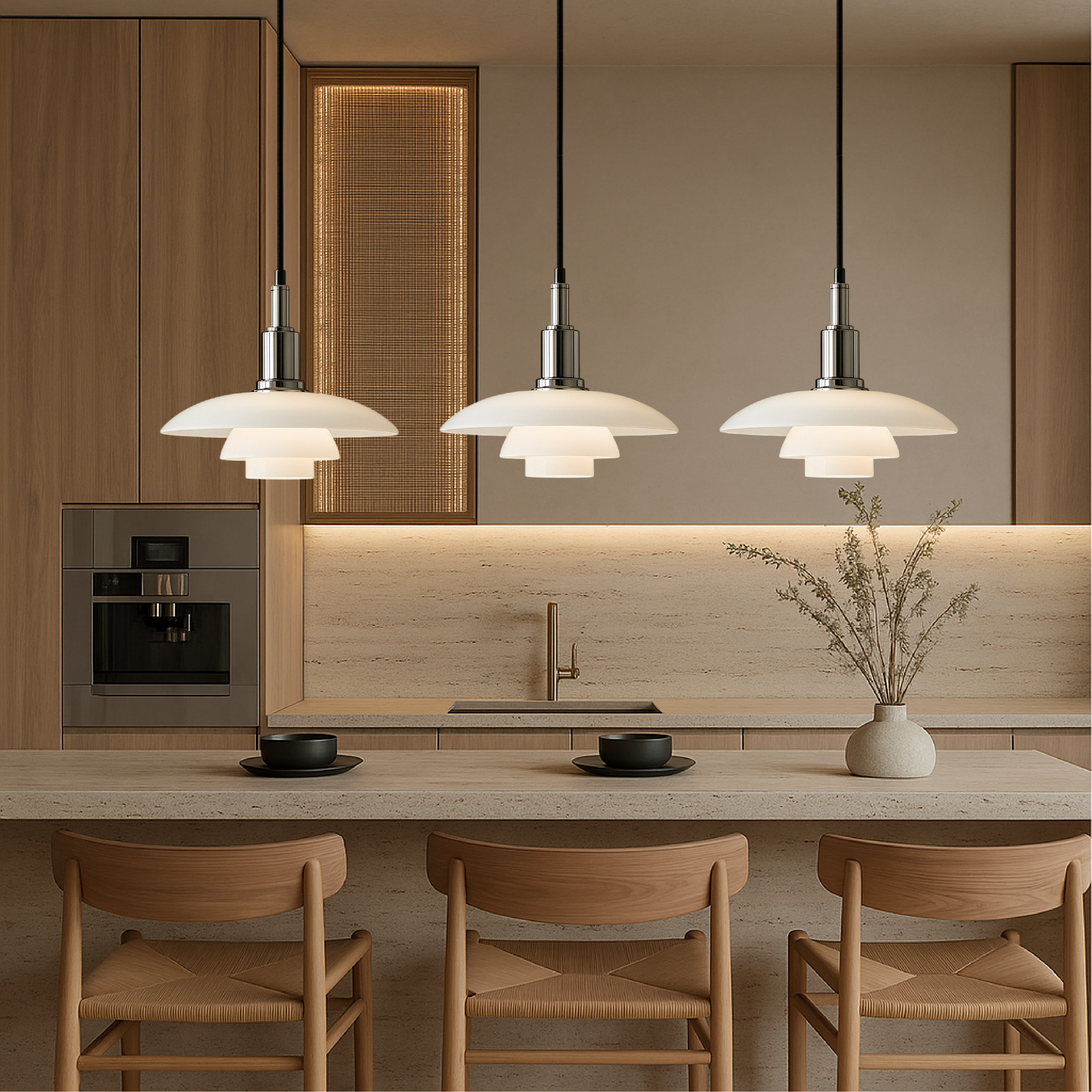 Lampada a sospensione design danese 2/3 teste