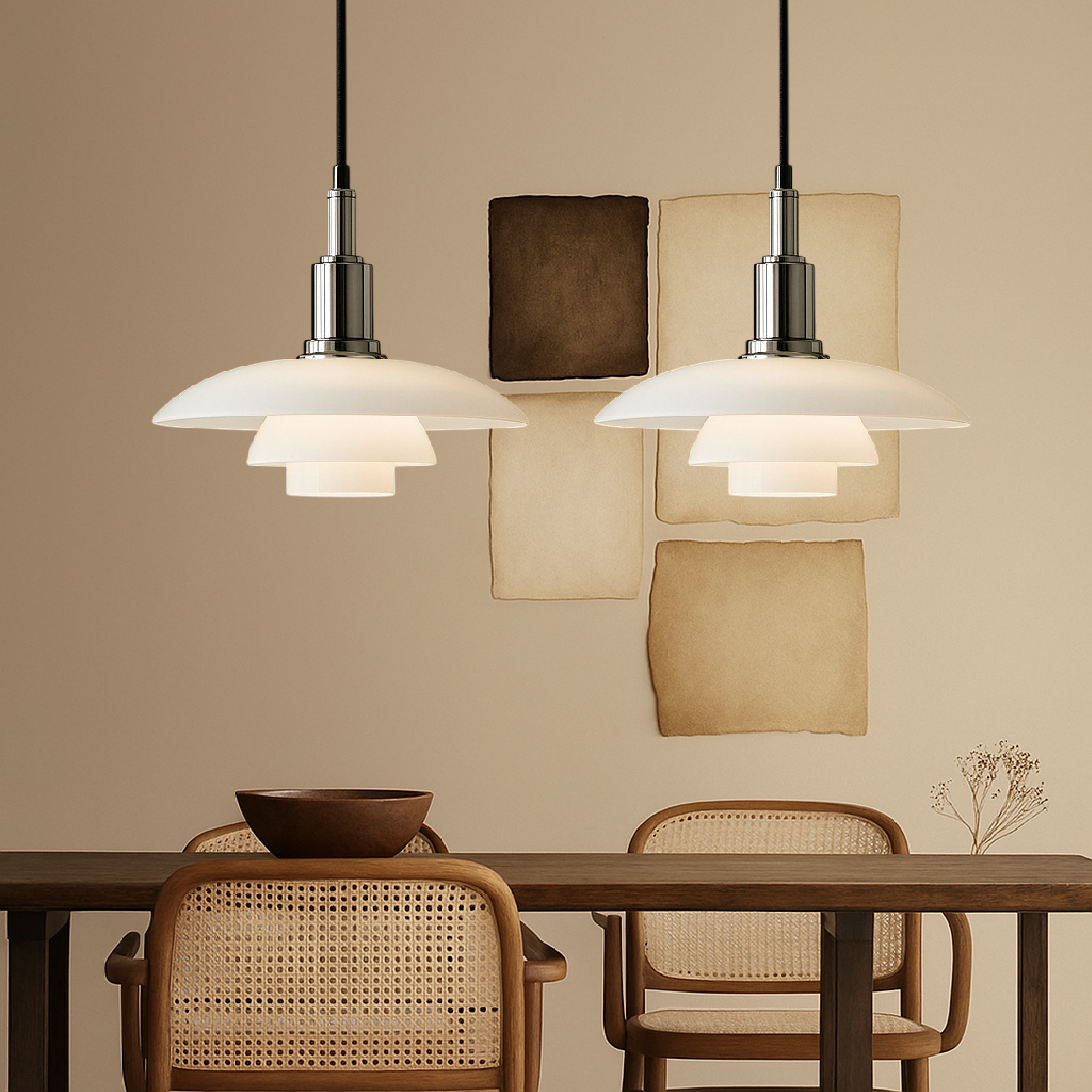 Lampada a sospensione design danese 2/3 teste