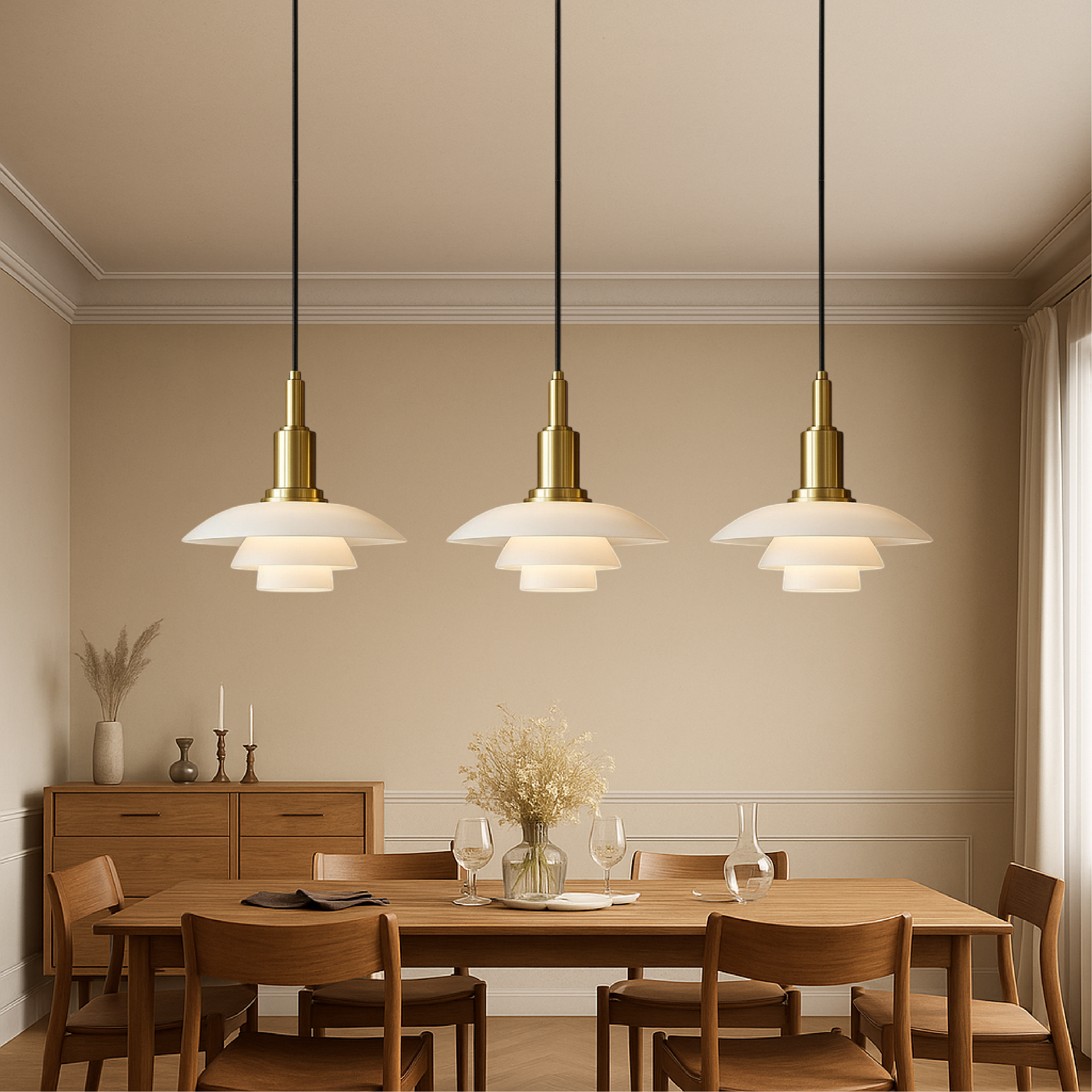 Lampada a sospensione design danese 2/3 teste