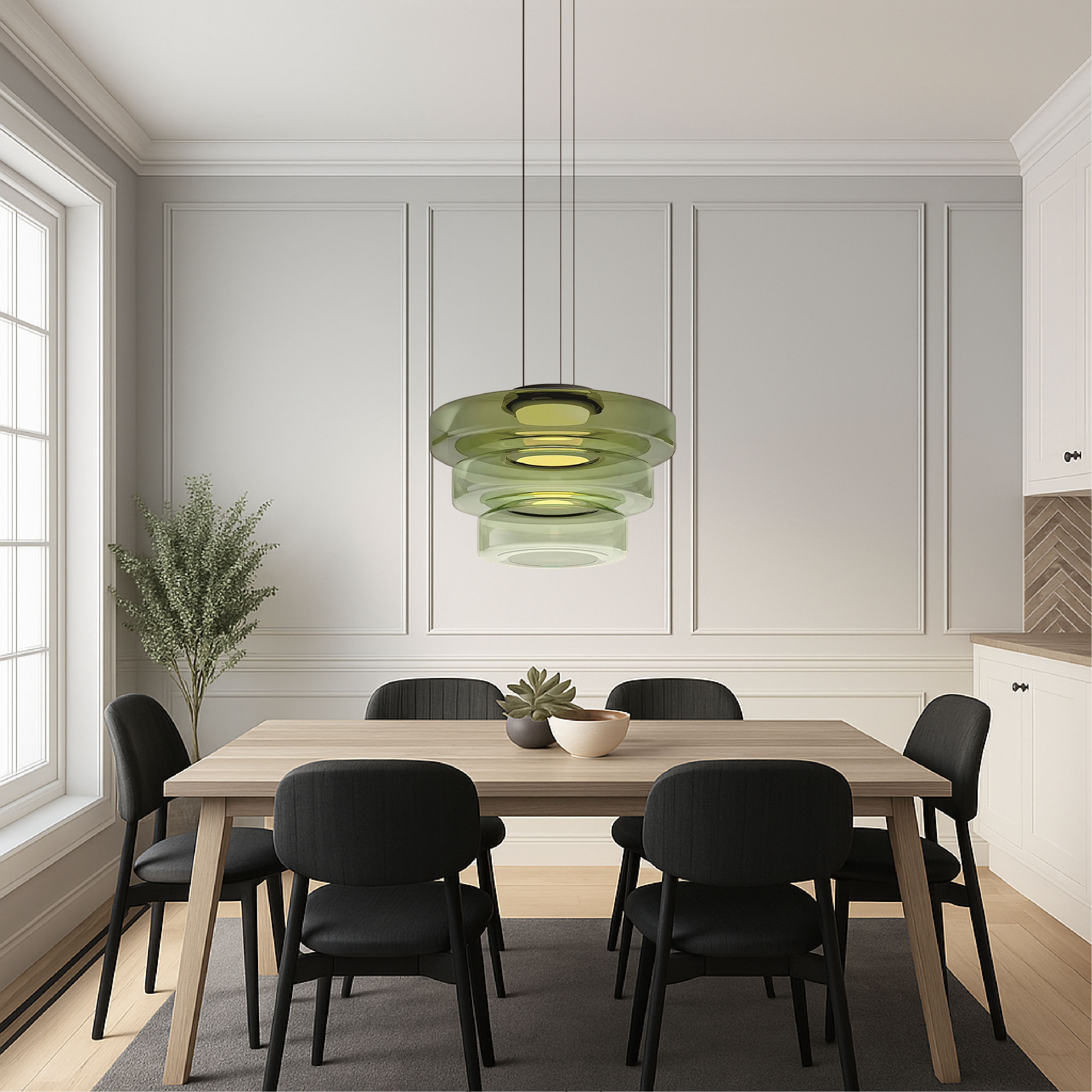 Lampada a sospensione danese in vetro Bauhaus