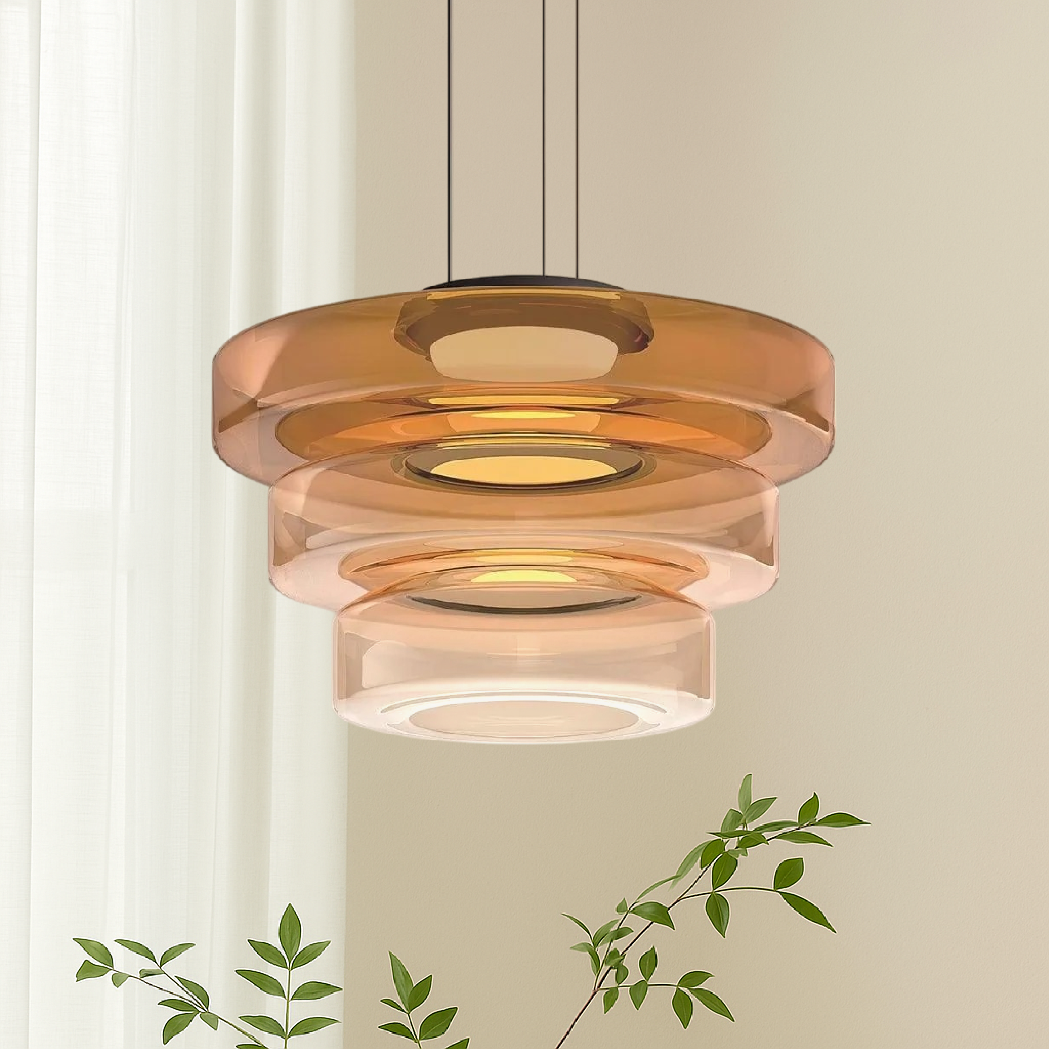 Lampada a sospensione danese in vetro Bauhaus