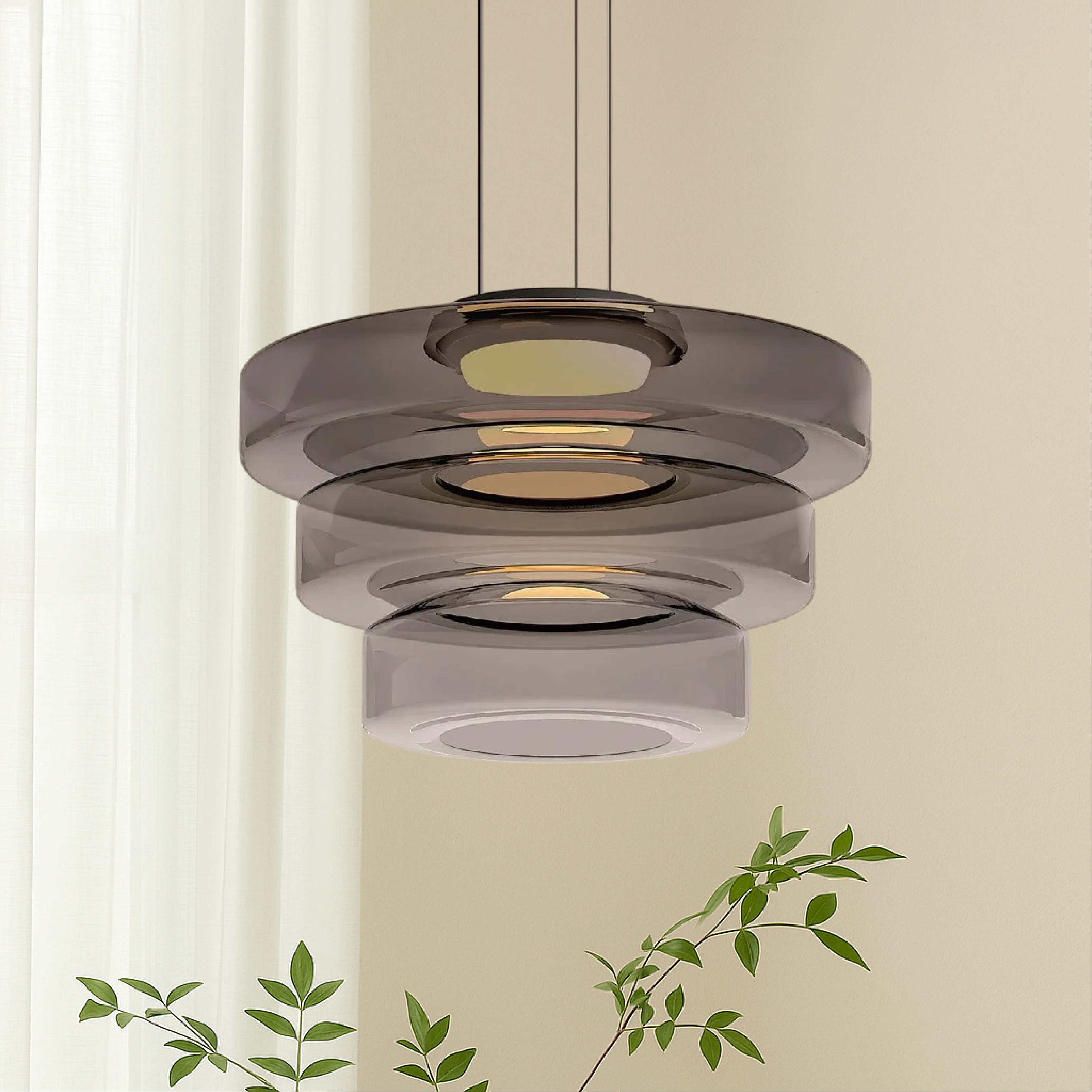 Lampada a sospensione danese in vetro Bauhaus
