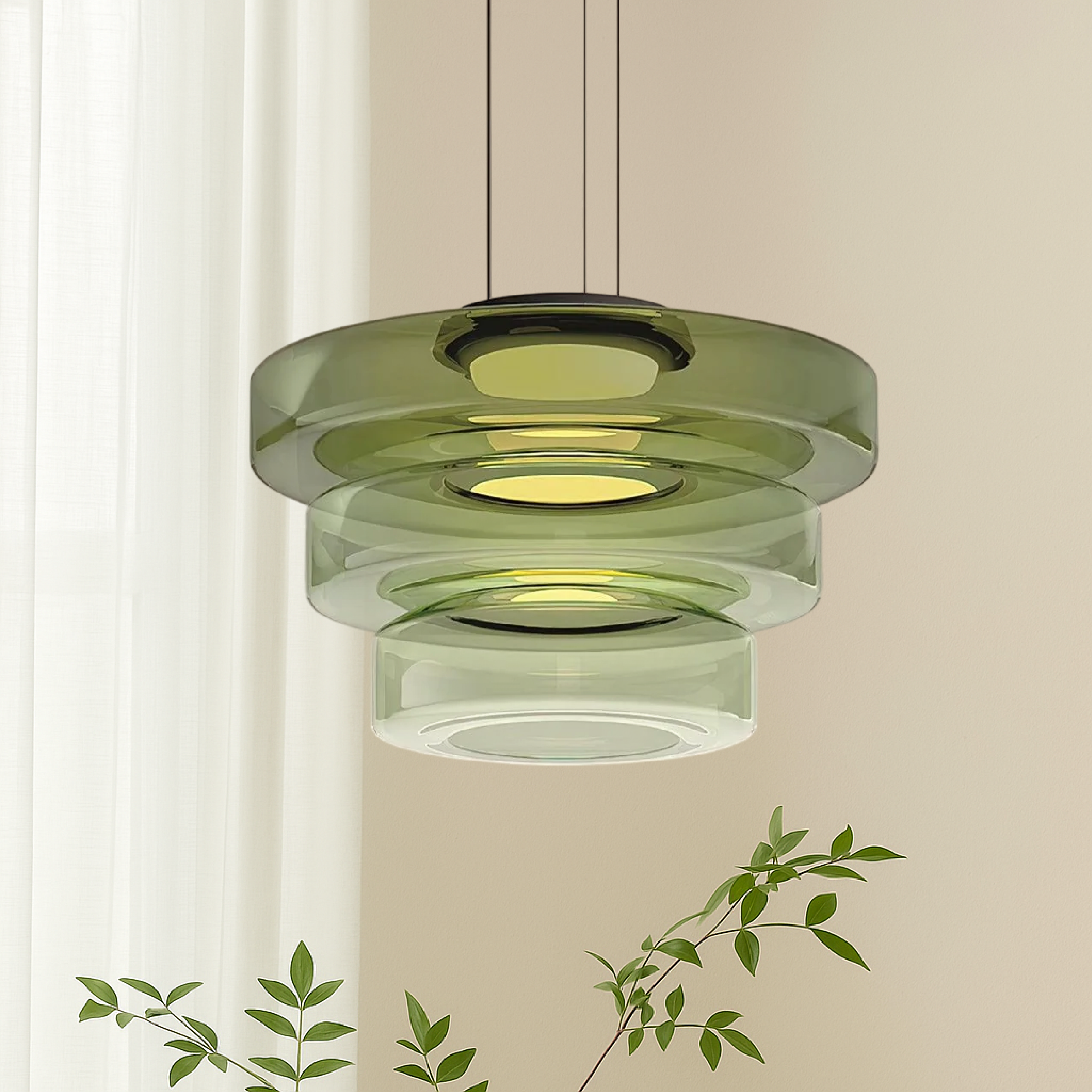 Lampada a sospensione danese in vetro Bauhaus