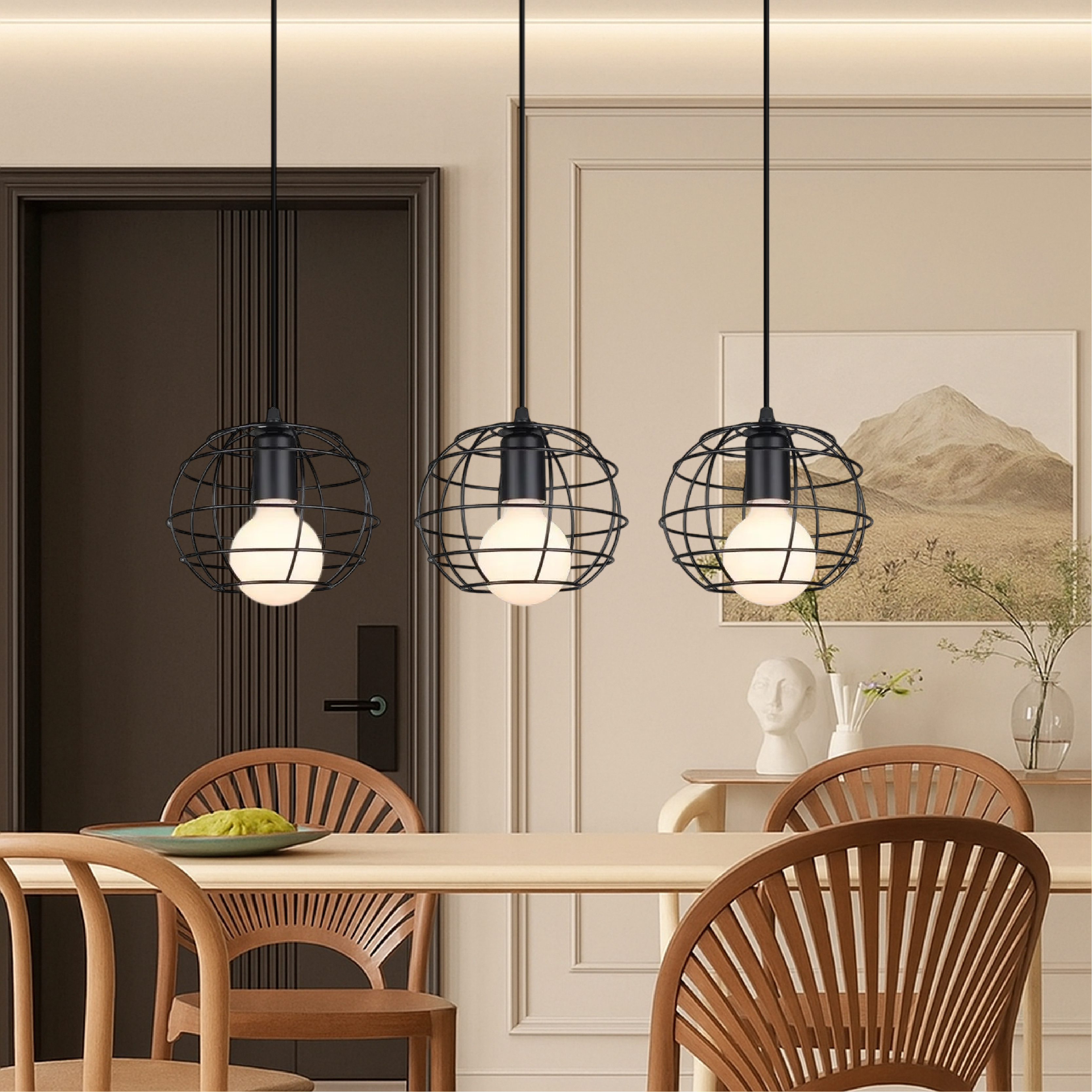 Tavolo da pranzo Lampada a sospensione a 3 teste di Nuo