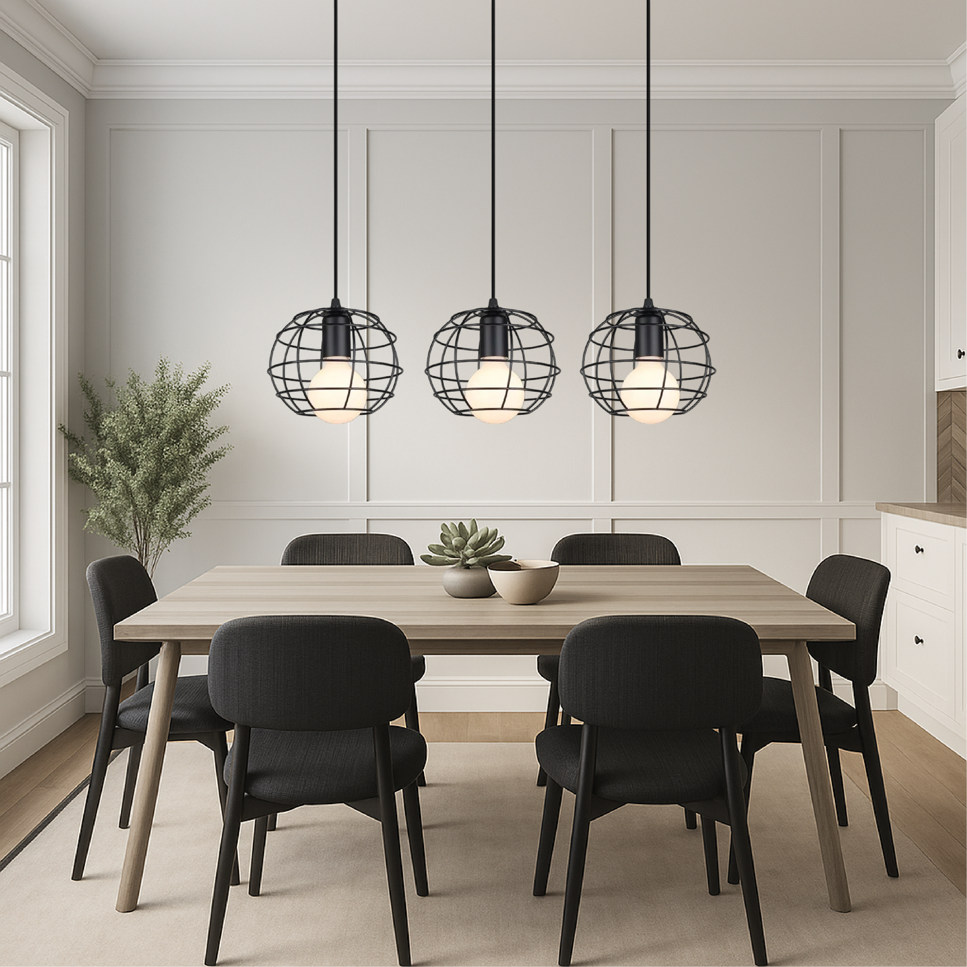 Tavolo da pranzo Lampada a sospensione a 3 teste di Nuo