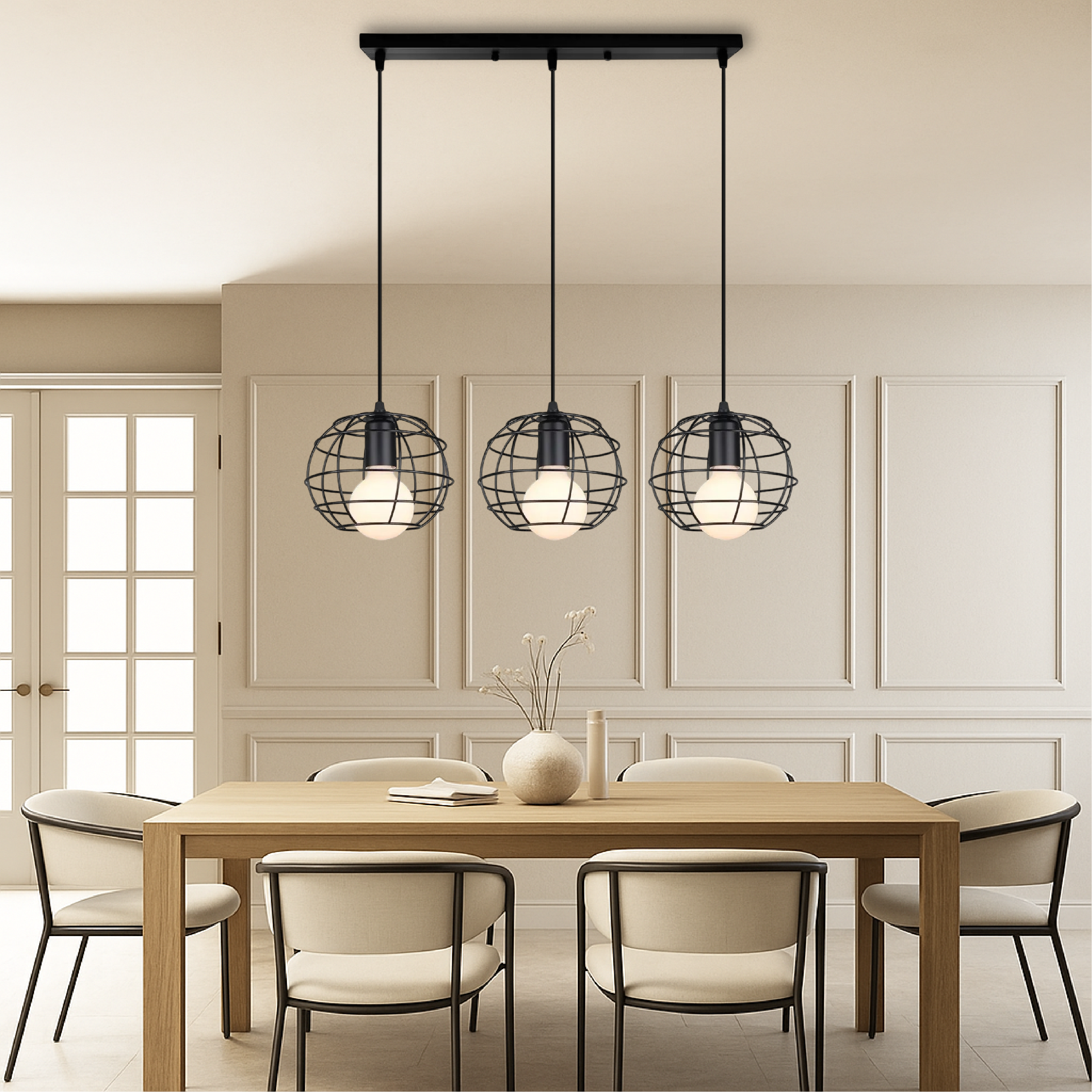 Tavolo da pranzo Lampada a sospensione a 3 teste di Nuo