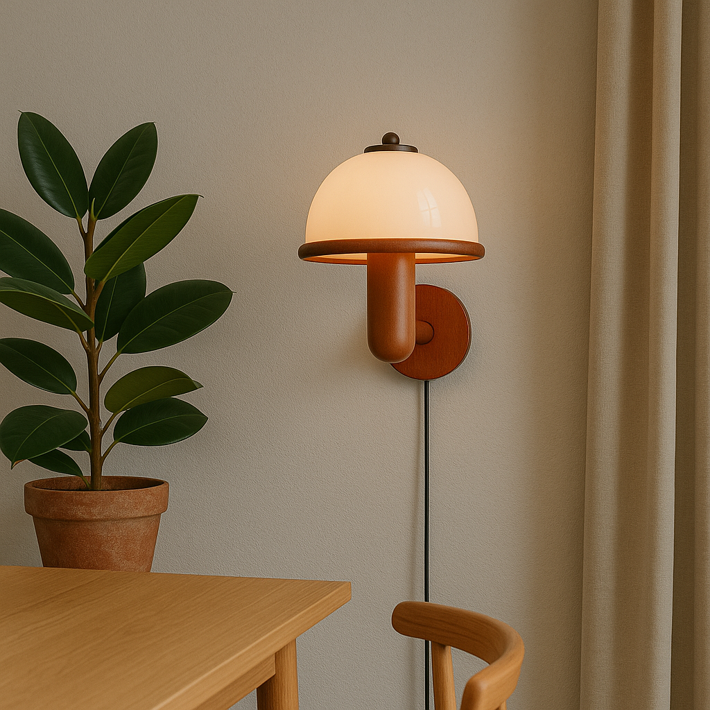 Lampada da parete a forma di fungo