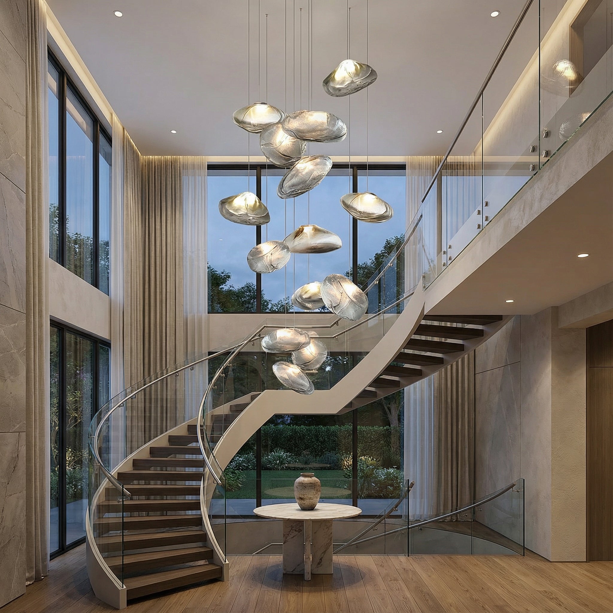 Lampadario Villa in vetro nordico