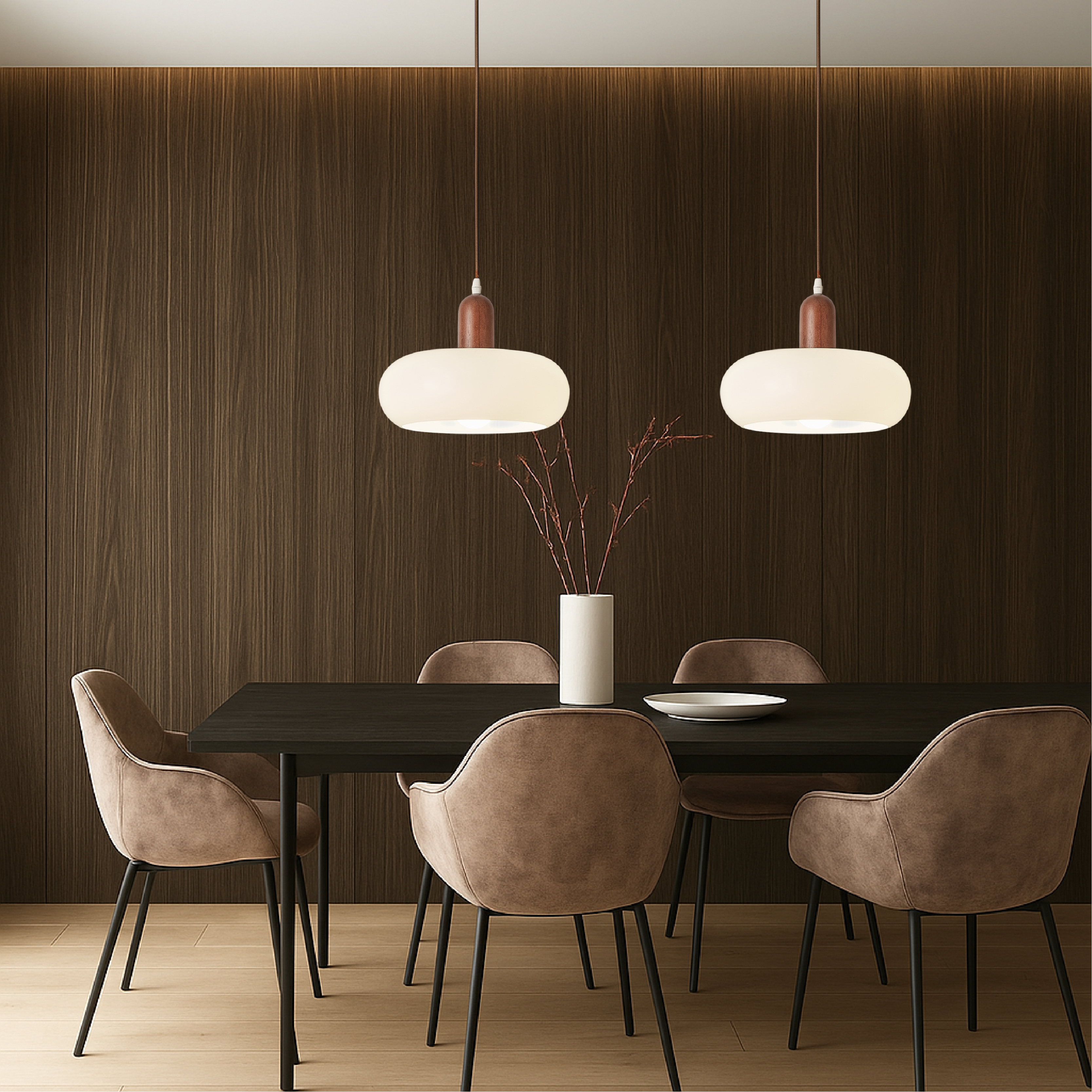 Lampada a sospensione crema nordica