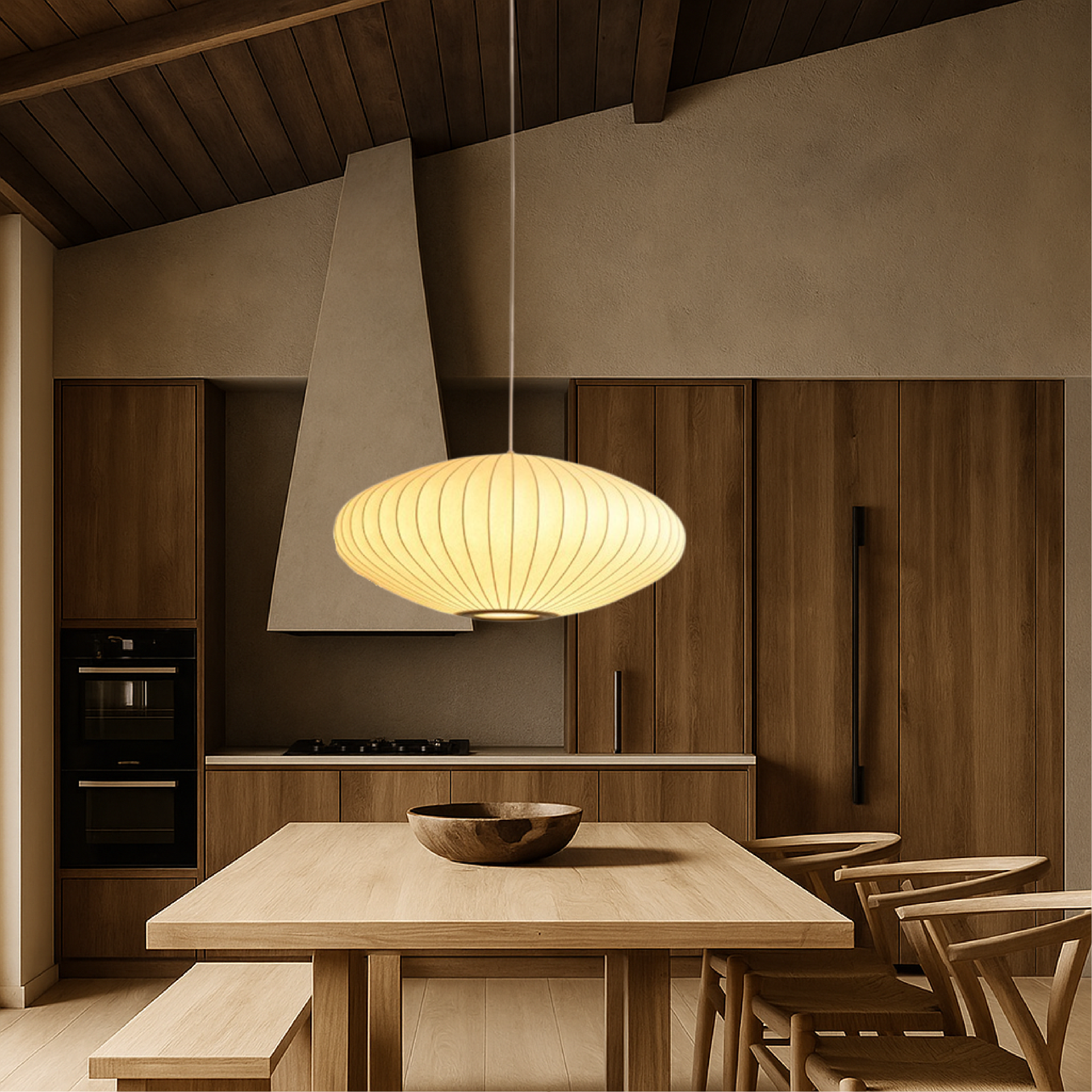 Lampadario in seta italiana