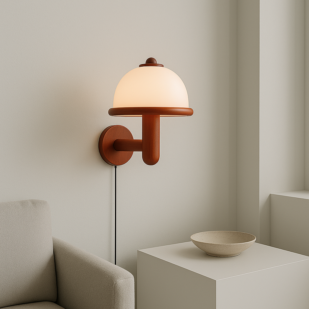 Lampada da parete a forma di fungo