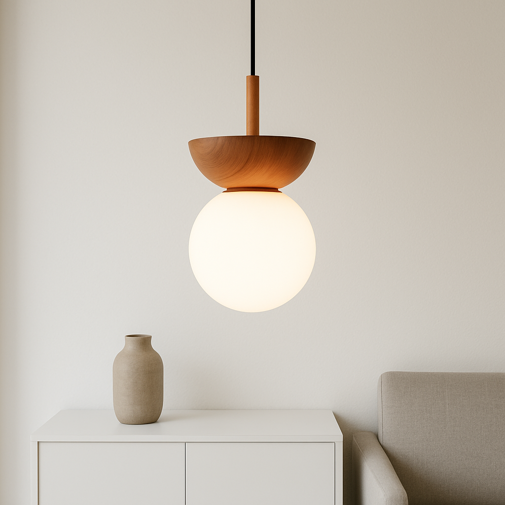 Lampada a sospensione Japandi - aspetto naturale