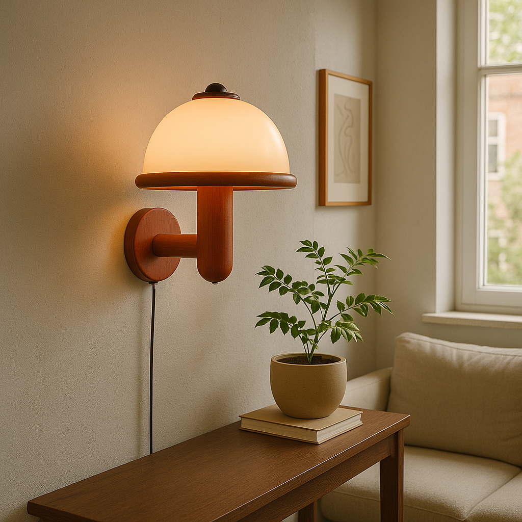 Lampada da parete a forma di fungo