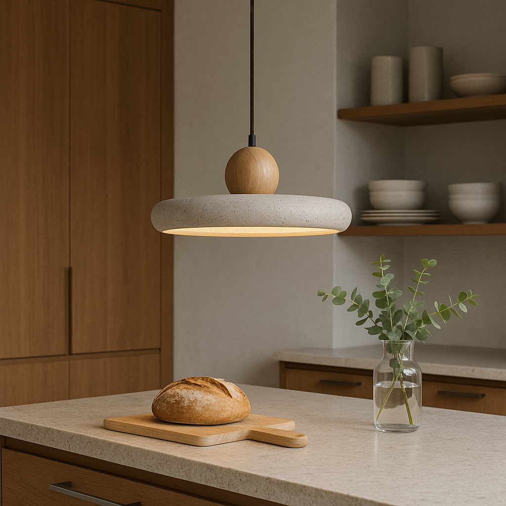 Sospensione in legno di travertino