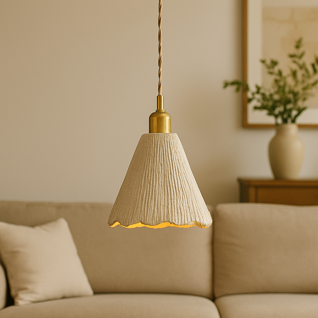 Lampada a sospensione in cemento