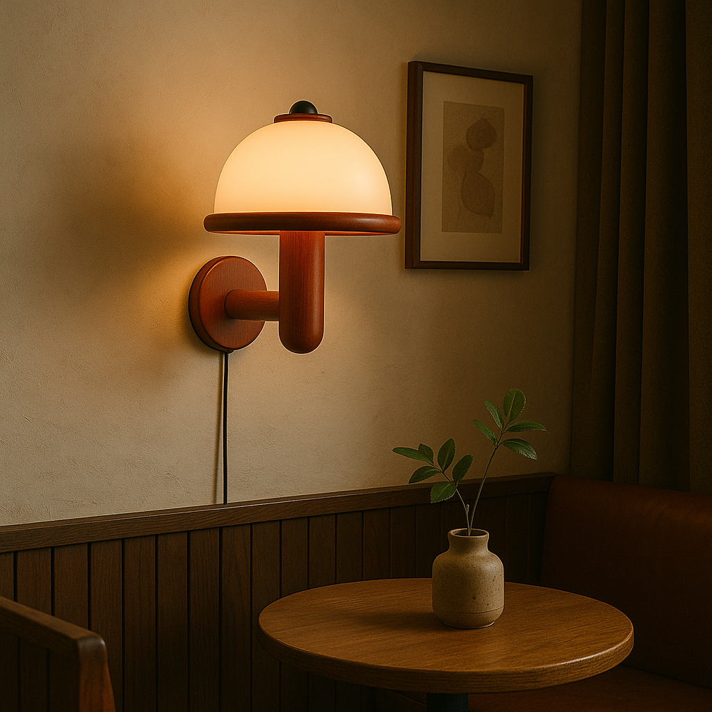 Lampada da parete a forma di fungo