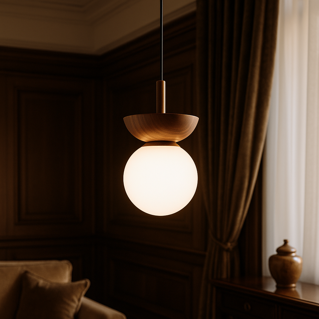 Lampada a sospensione Japandi - aspetto naturale