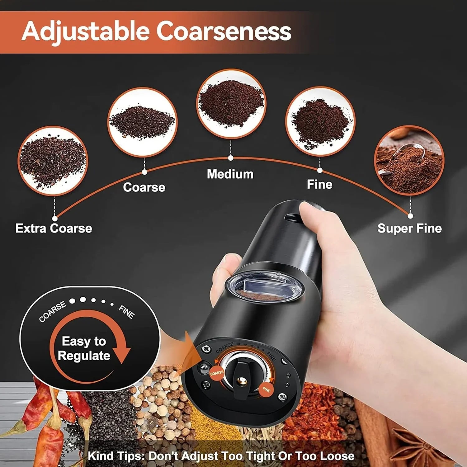 Moulin à Poivre et à Sel Électrique avec Éclairage LED Intégré travel bottle