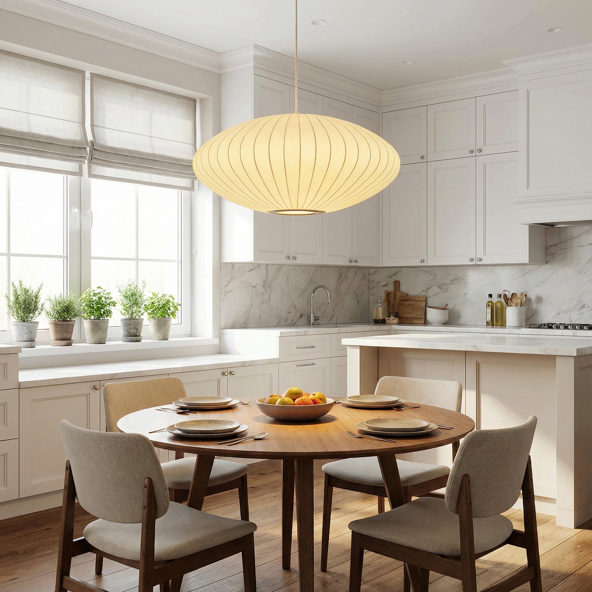 Lampadario in seta italiana
