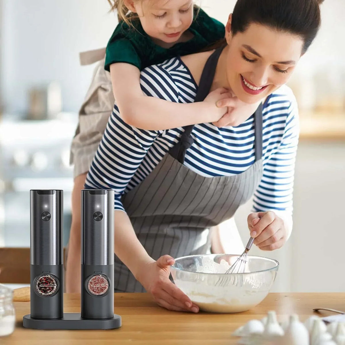 Moulin à Poivre et à Sel Électrique Rechargeable en Acier Inoxydable avec Batterie Rechargeable
