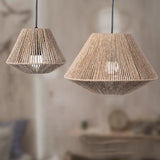 Abat-jour in rattan naturale intrecciato a mano - Lampadario vintage