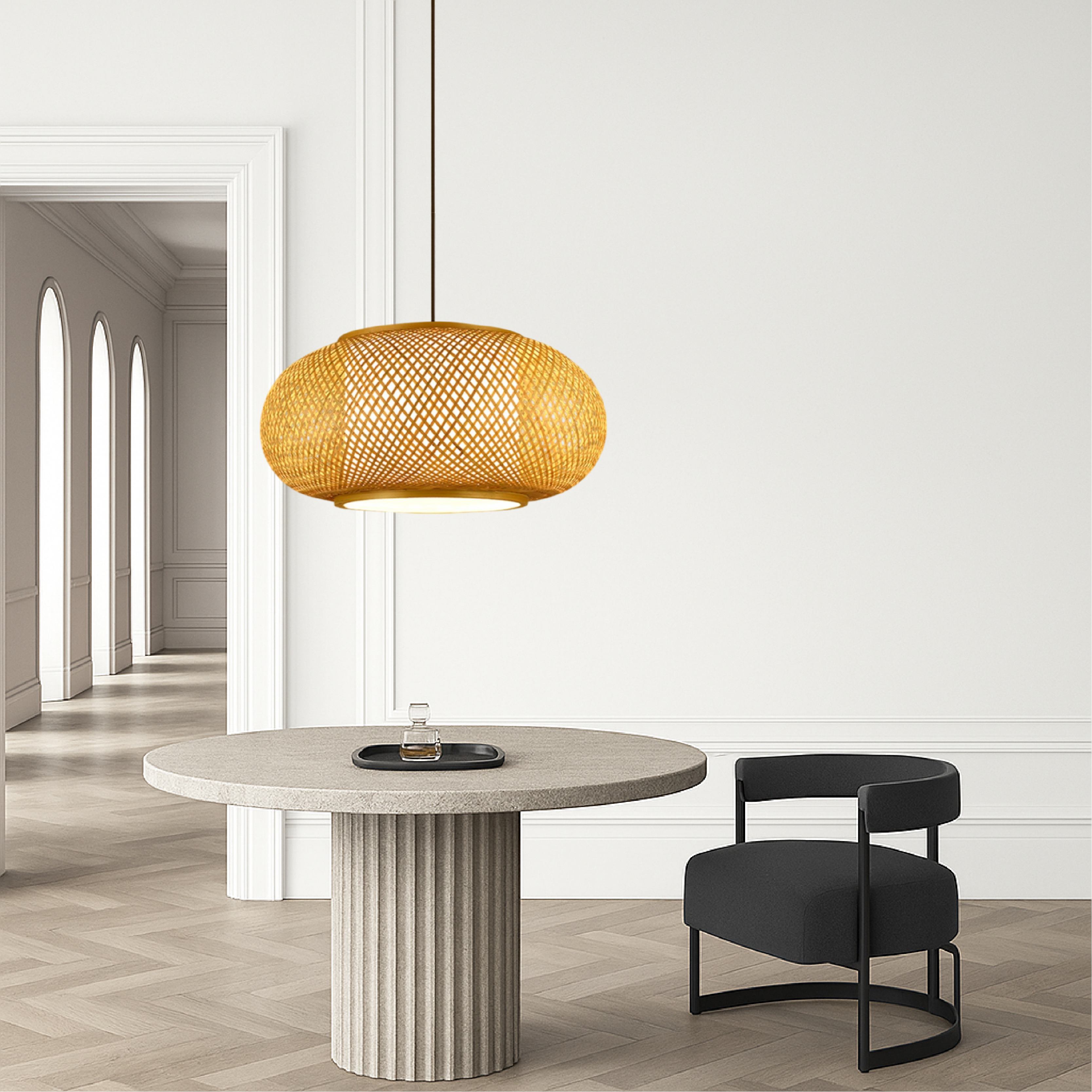 Lampada a sospensione in bambù Hansens