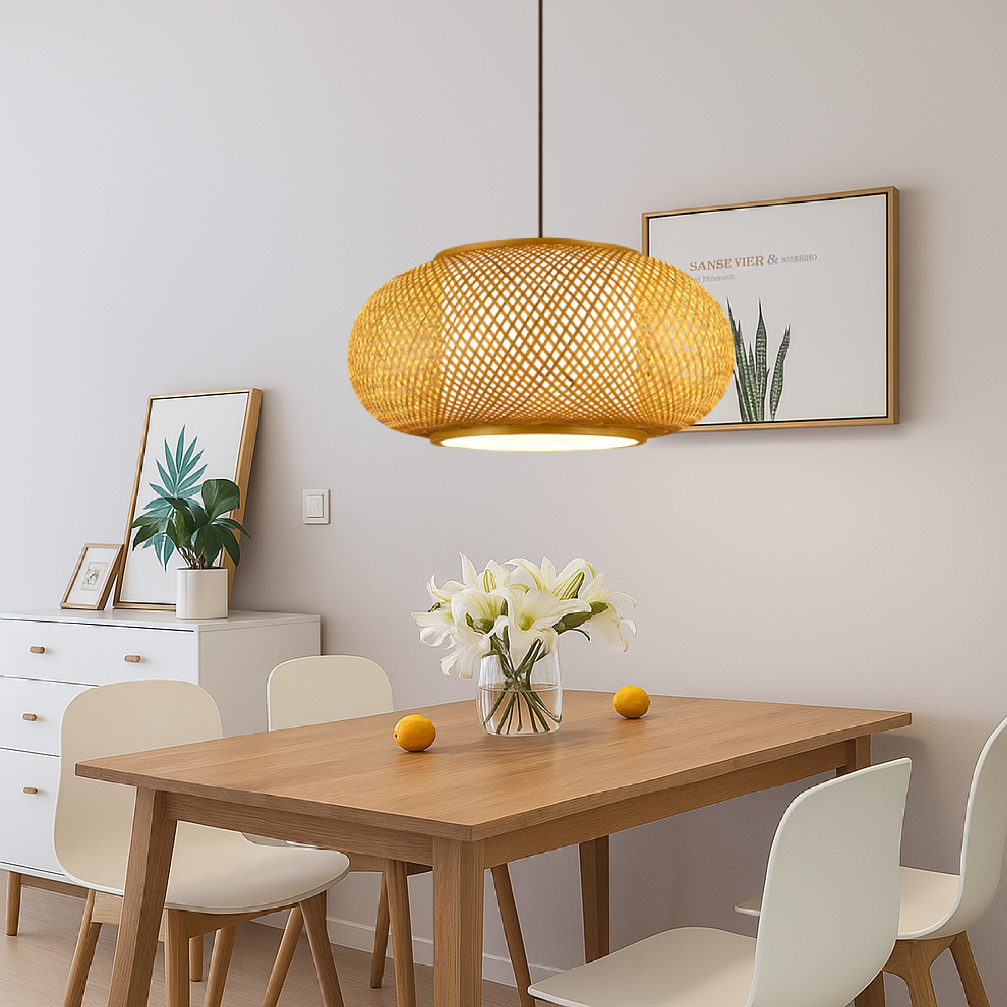 Lampada a sospensione in bambù Hansens