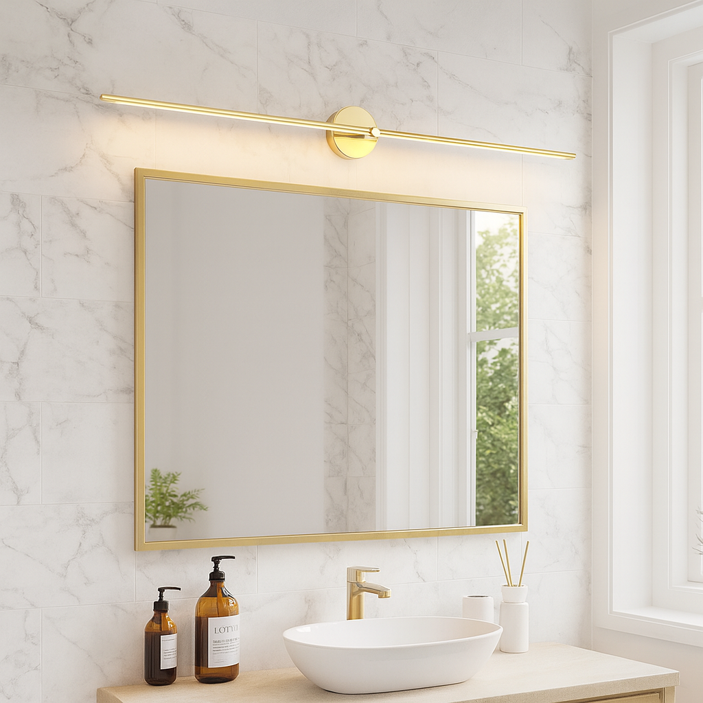 Barra luminosa da parete per bagno sopra lo specchio