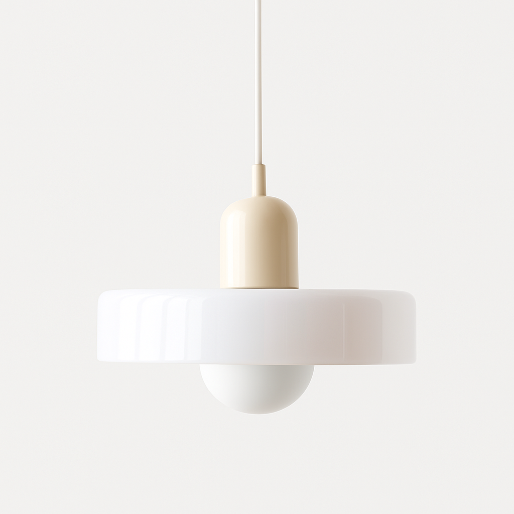Lampada a sospensione Bauhaus in vetro colorato