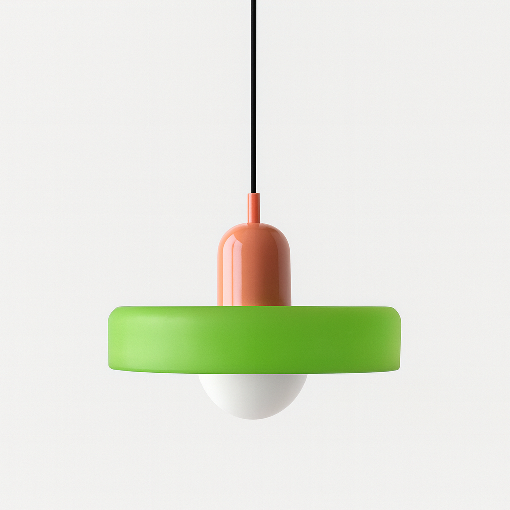 Lampada a sospensione Bauhaus in vetro colorato