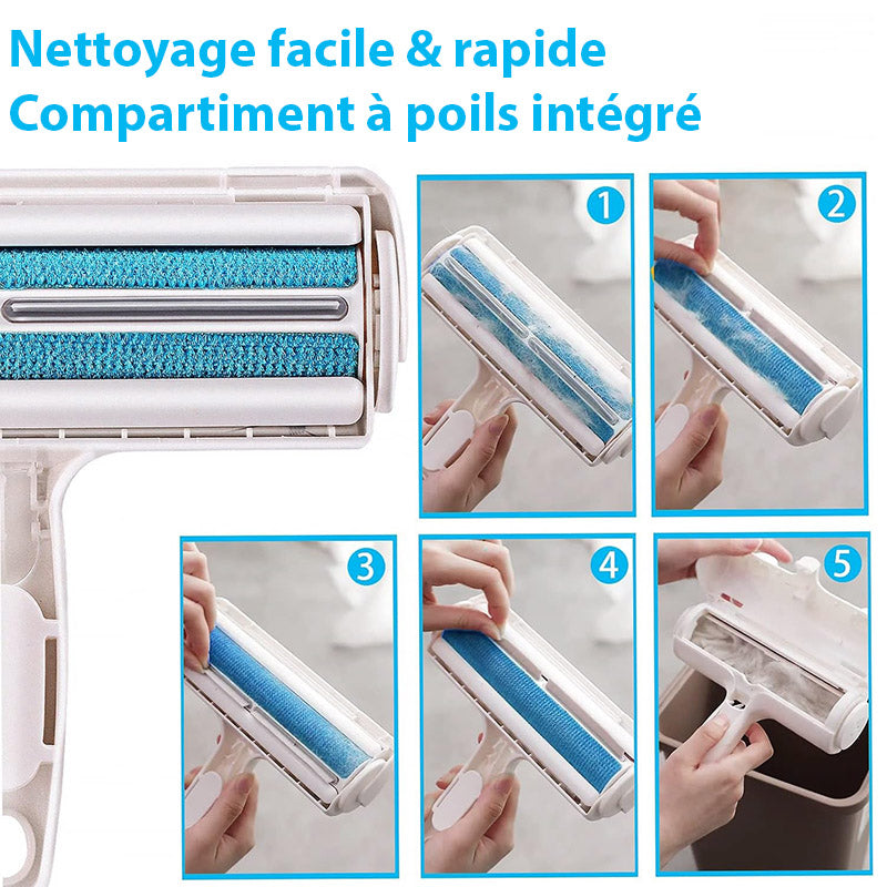 Brosse Anti-Poils pour Animaux Chats et Chiens - Idéal pour Canapé Lit et Voiture en Nylon Durable
