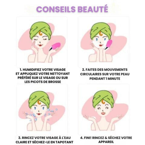 Brosse Nettoyante et Stimulante pour le Visage - Idéale pour une peau douce et éclatante