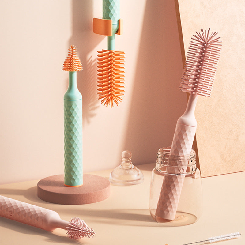 Brosse à bouteille électrique en silicone - Design ergonomique pour une prise en main facile
