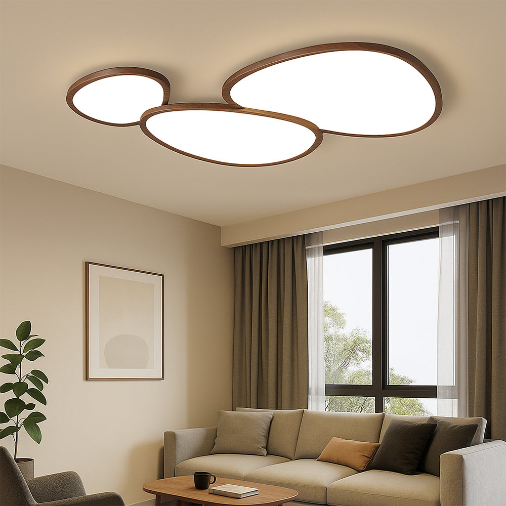 Plafoniera ultra-sottile in legno scuro