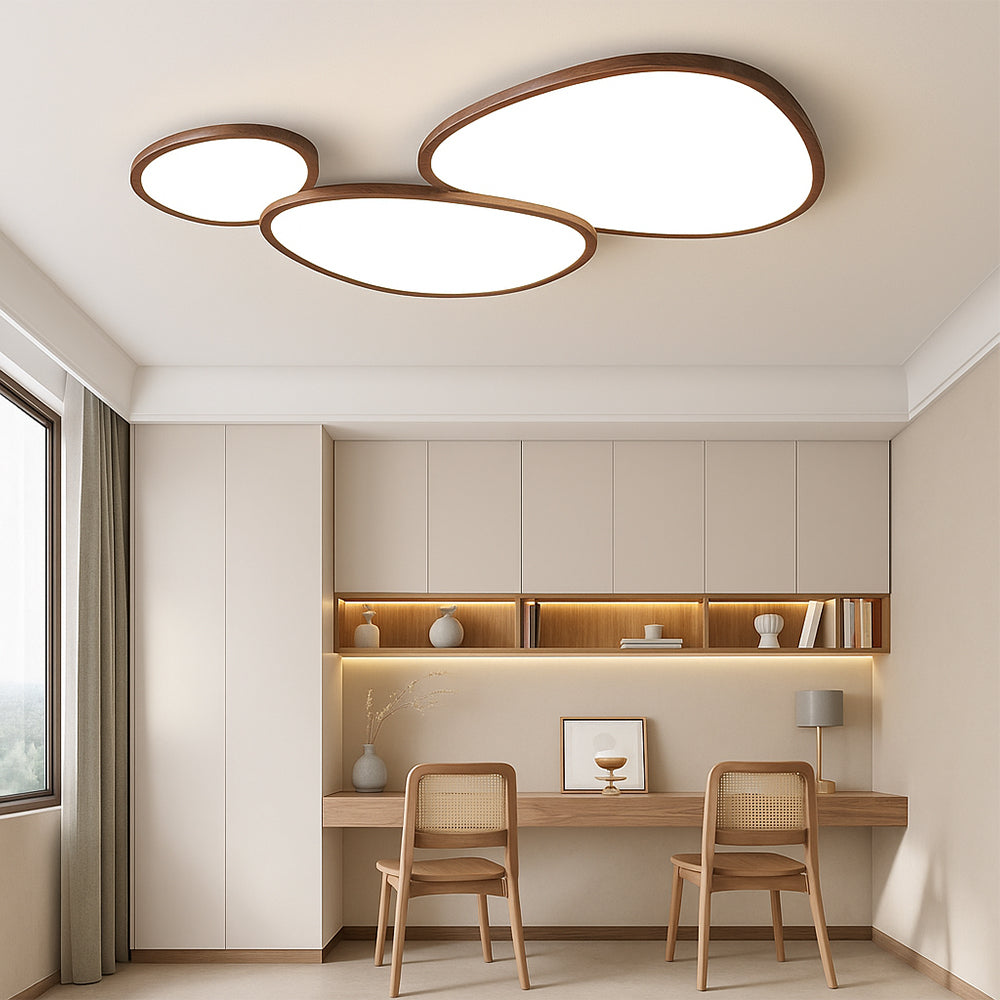Plafoniera ultra-sottile in legno scuro