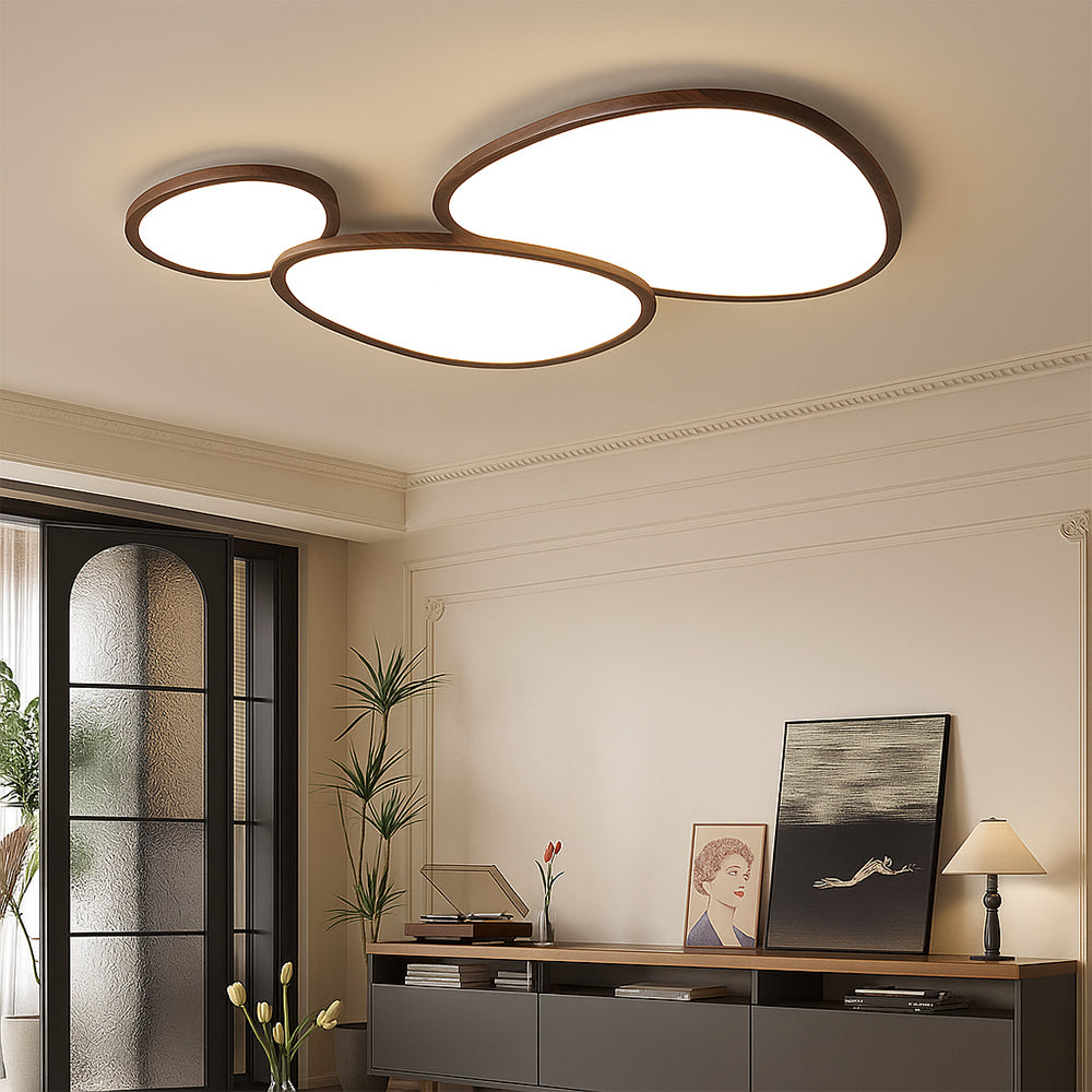 Plafoniera ultra-sottile in legno scuro