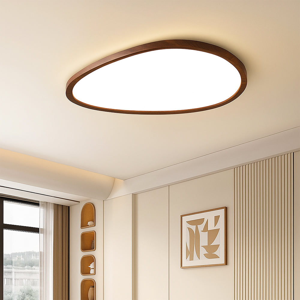 Plafoniera ultra-sottile in legno scuro