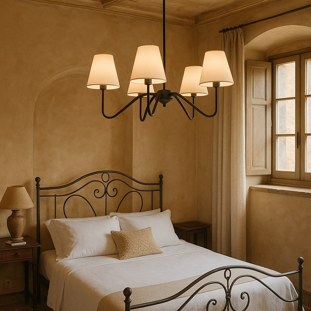 Lampadario da camera in seta