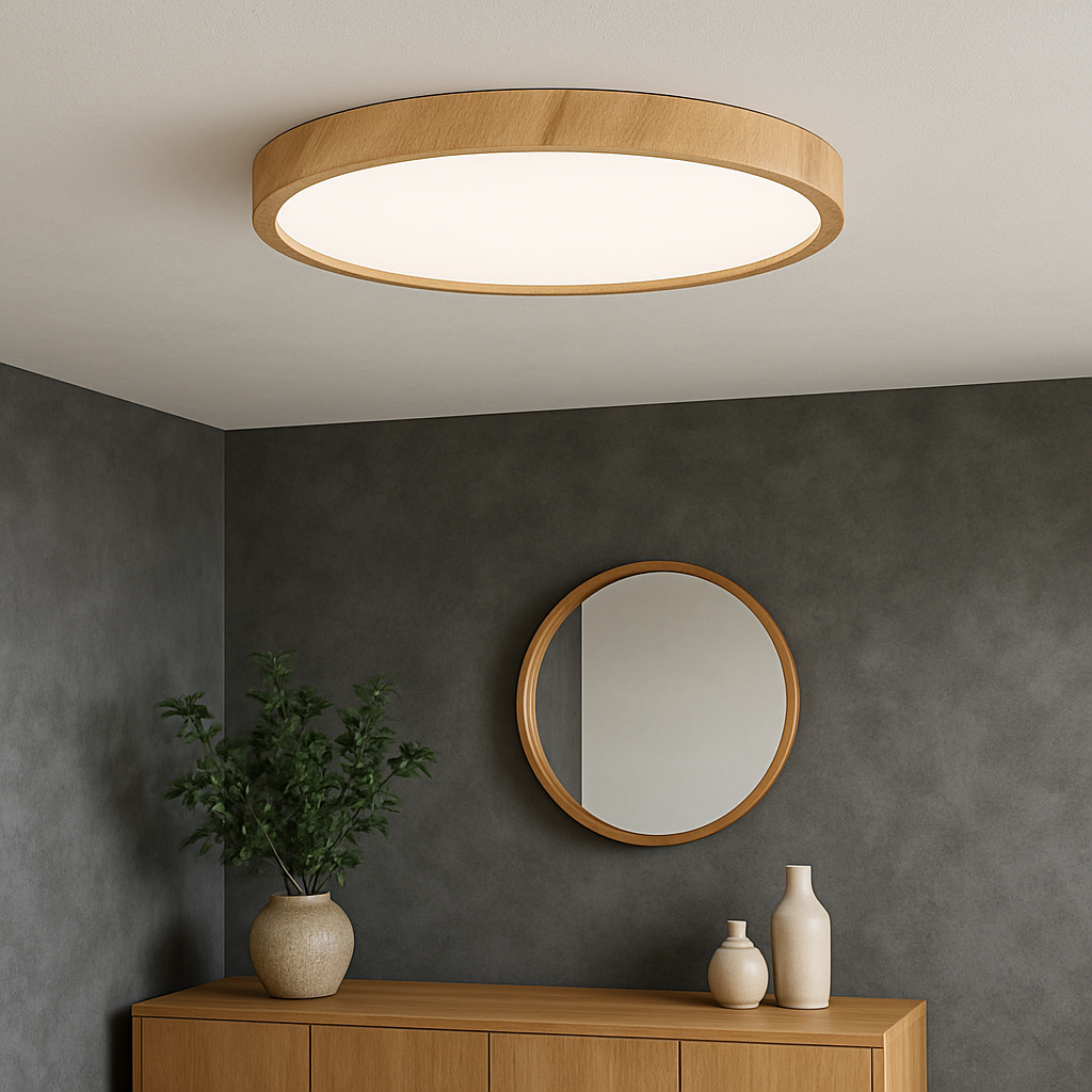 Plafoniera effetto legno